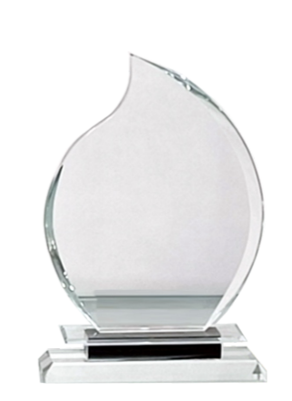 Elegant crystal trophy design; perfect for awards ceremonies.