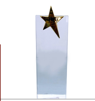 Crystal star trophy award