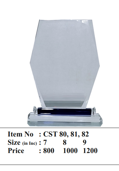 Elegant crystal trophy showcasing a unique design.