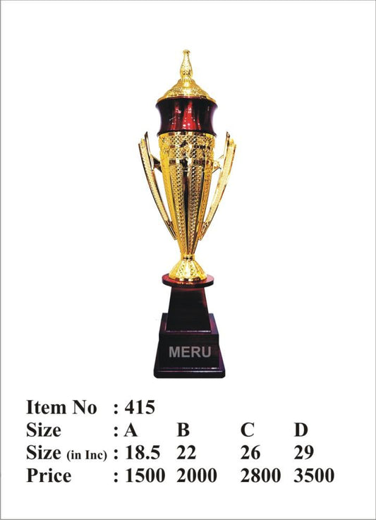 Elegant gold and maroon corporate trophy