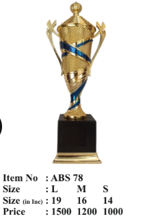 Gold and Blue Fibre Trophy