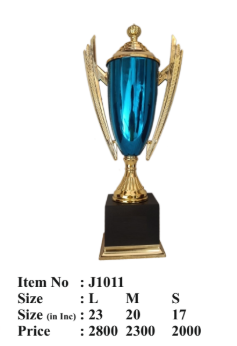 Blue and Gold Fibre Trophy Award