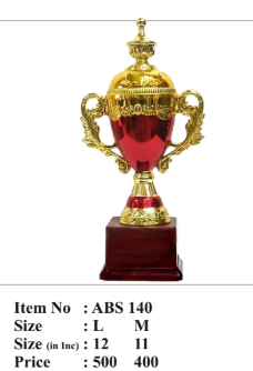 Red and gold award trophy ABS140