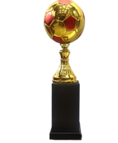 Gold and Red Football Trophy