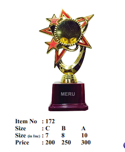 Gold and red star trophy