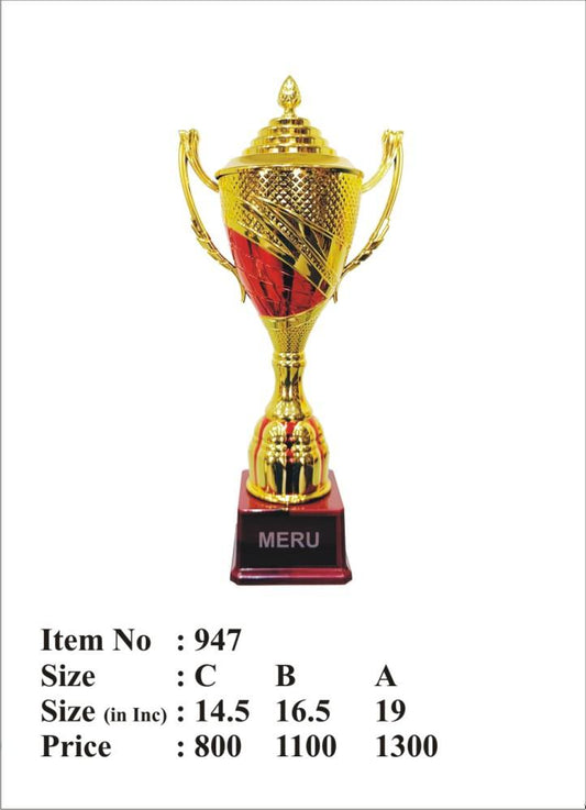 Gold and Red Fibre Corporate Trophy