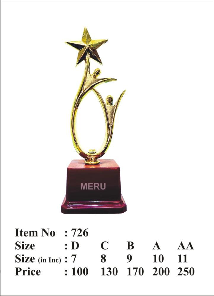 Gold star achievement trophy; perfect for employee recognition or academic awards. Symbolizes reaching for the stars!