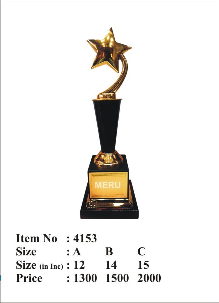 Gold star trophy; a premium corporate award