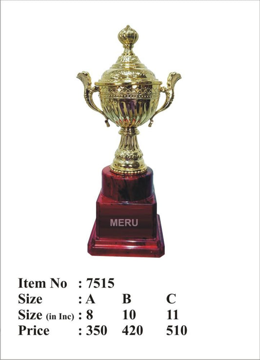 Gold fibre trophy cup for corporate awards