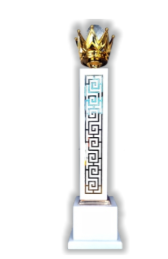 Acrylic trophy with golden globe crown