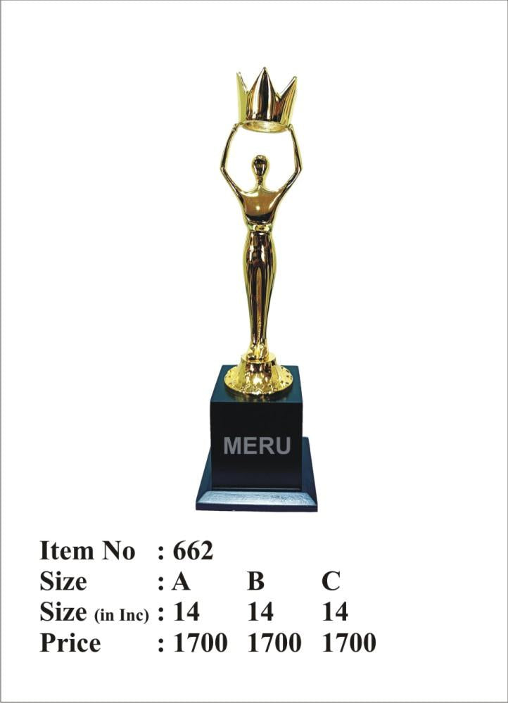 Premium Gold Crown Trophy Award