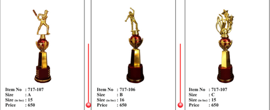 Gold-colored sports figure trophy on a burgundy and gold base