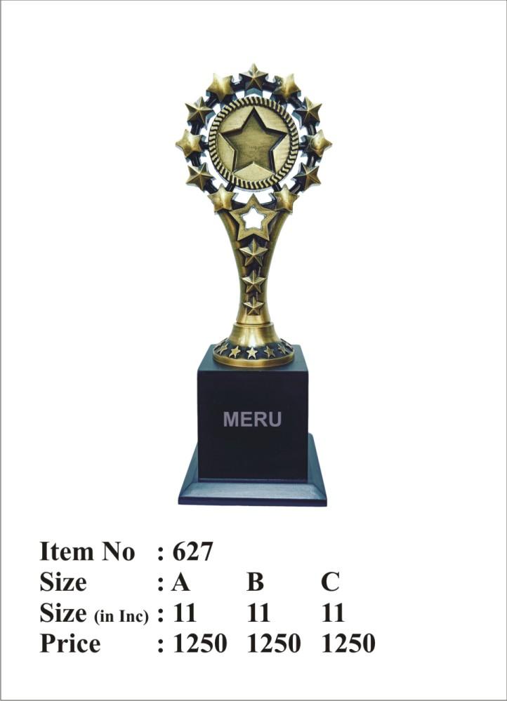 Gold star trophy for corporate awards