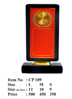 Red and Gold Wooden Memento Award
