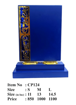 Blue and Gold Wooden Memento