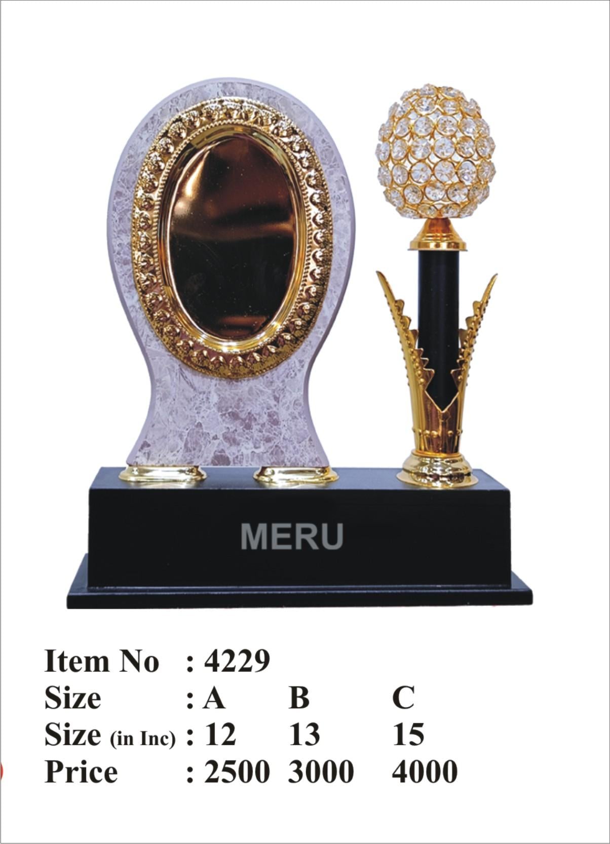 Wooden Memento with Crystal Sphere