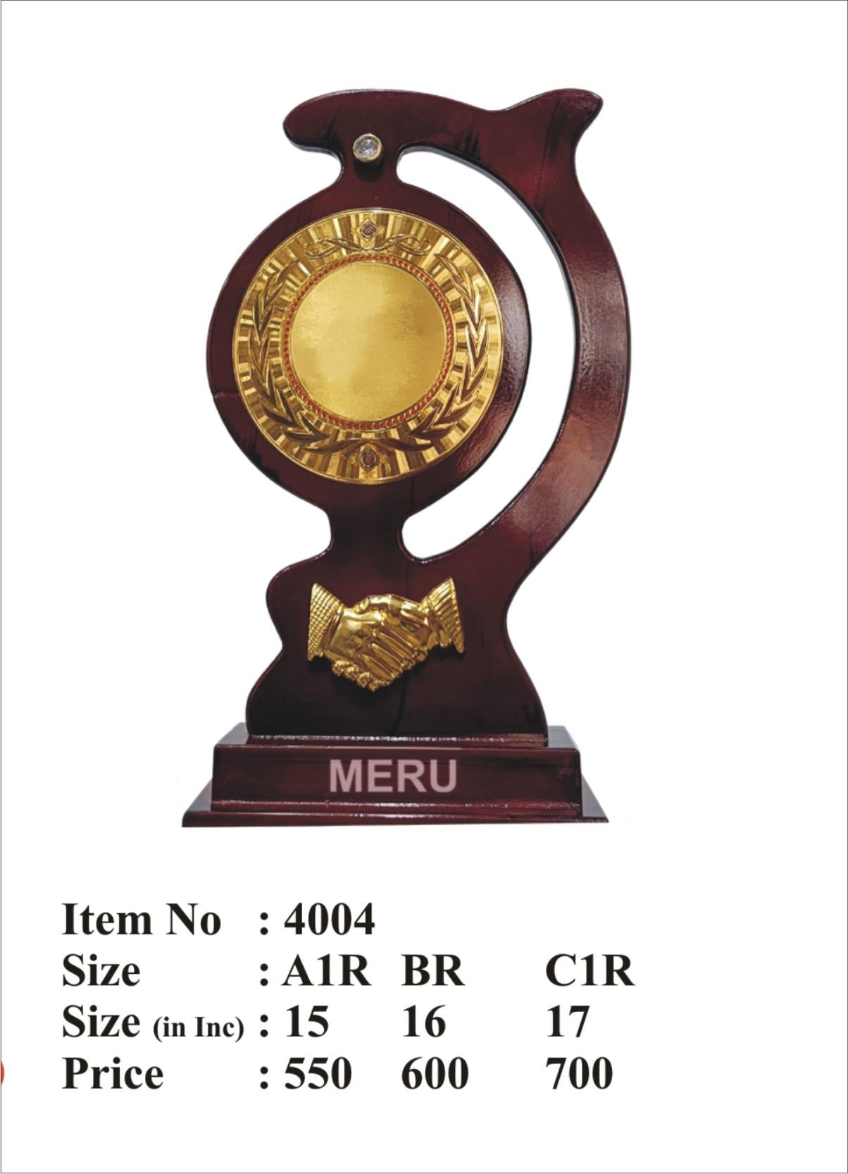 Wooden Memento with Golden Emblem for corporate trophy