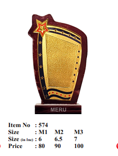 Elegant wooden trophy with star detail for recognition awards.